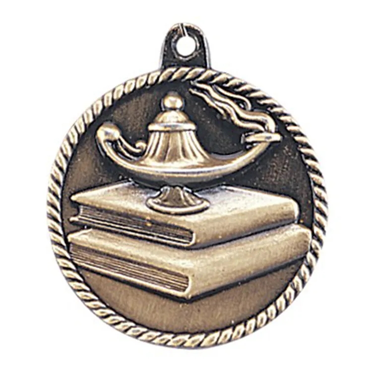 2" High Relief Medal-Lamp of Knowledge 2