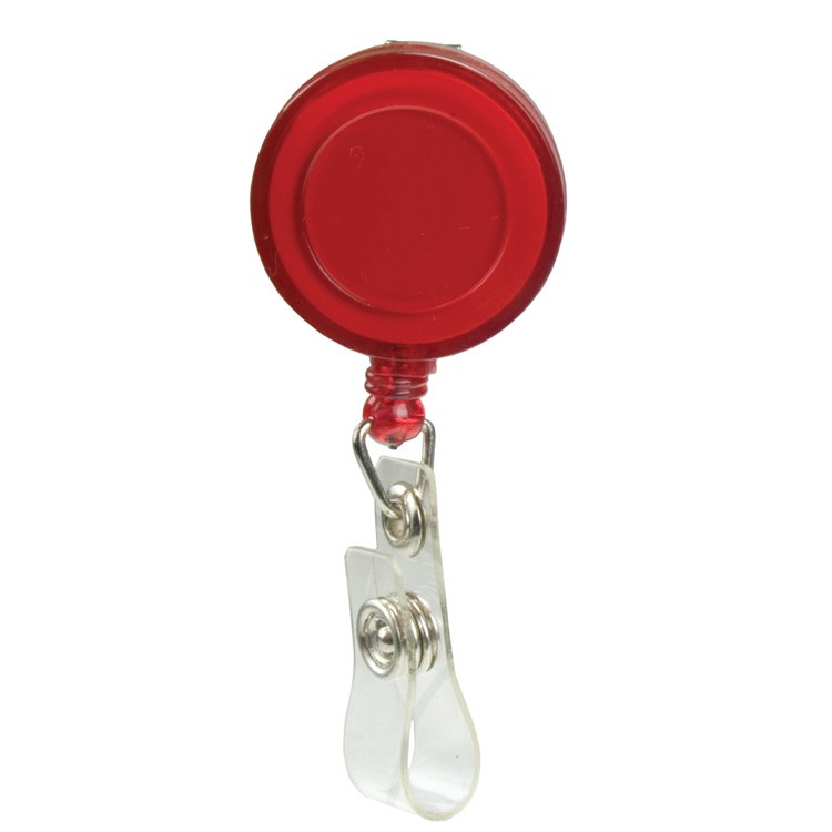 Pad Printed Retractable Badge Holder (Round w/ Slip on Clip) 1