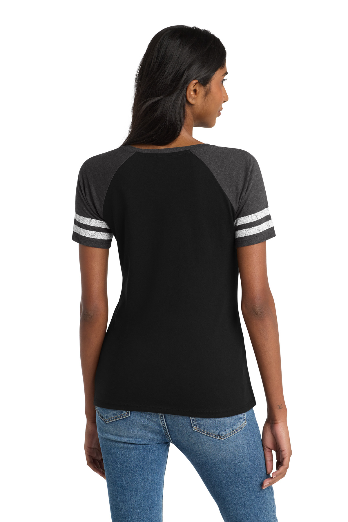 District Women's Game V-Neck Tee. DM476 34