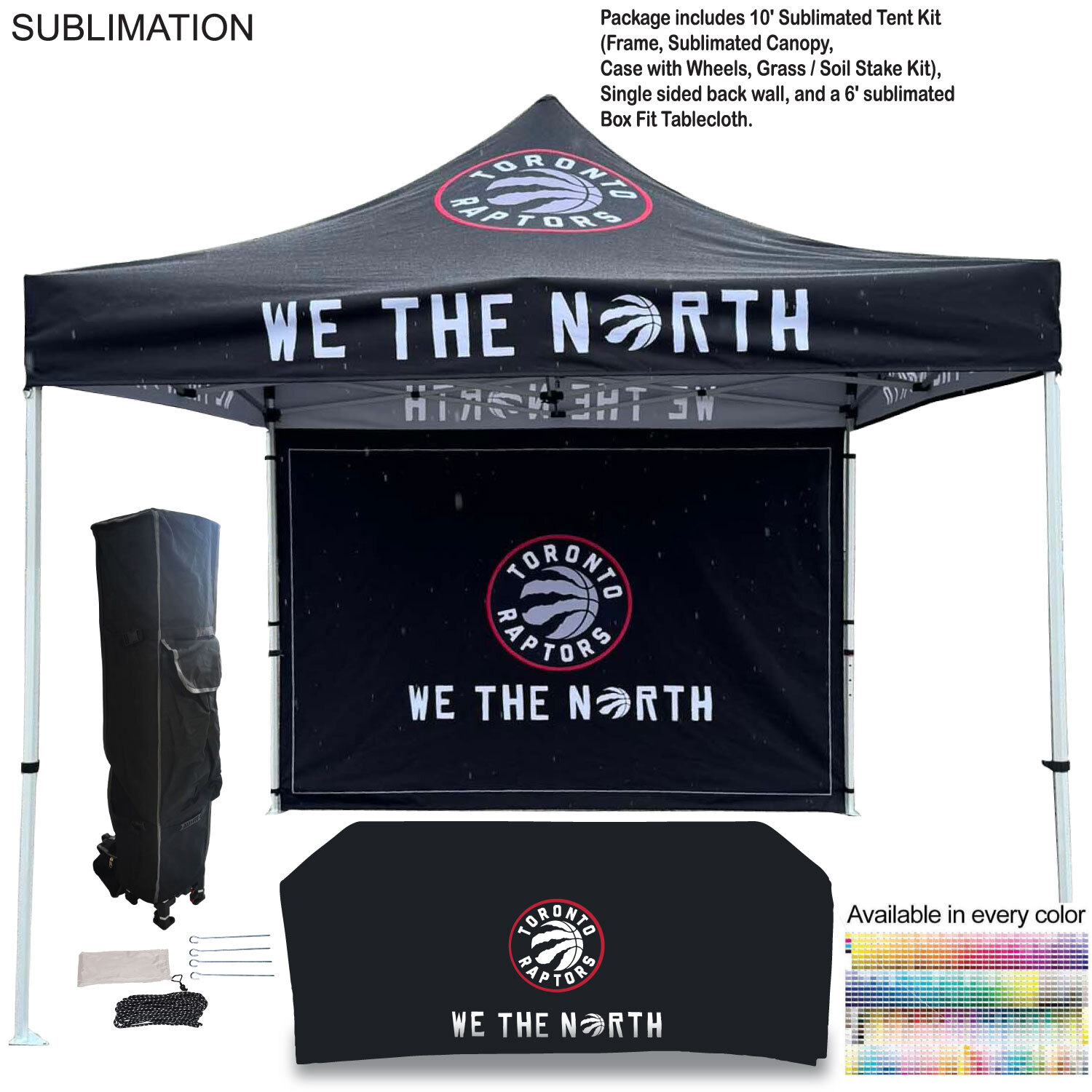 24Hr Express Ship - Deluxe Event Package, 10' Tent kit, Single sided backwall, 6' Box Fit Tablecloth 5