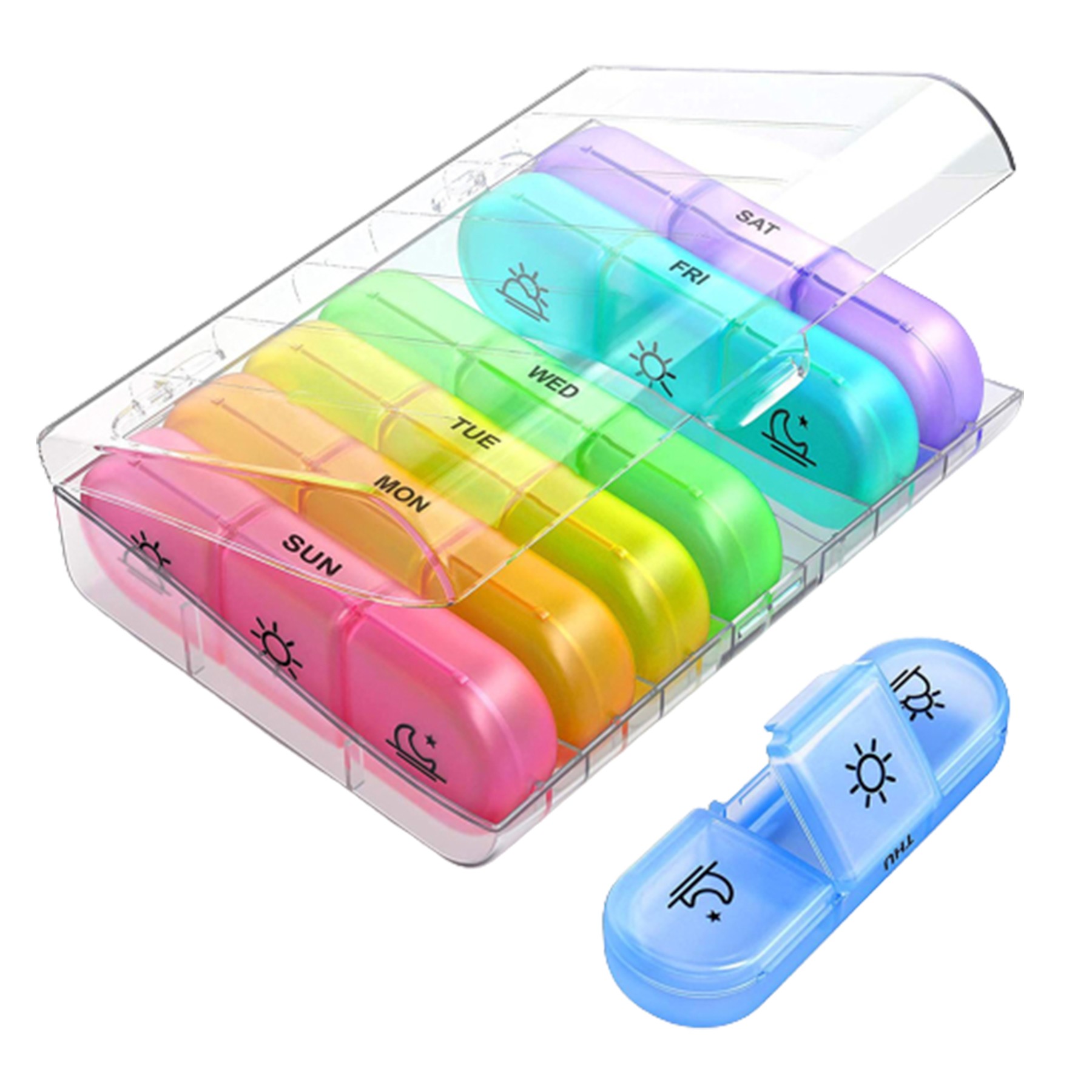 7-Day Pill Box With 21 Compartments 3