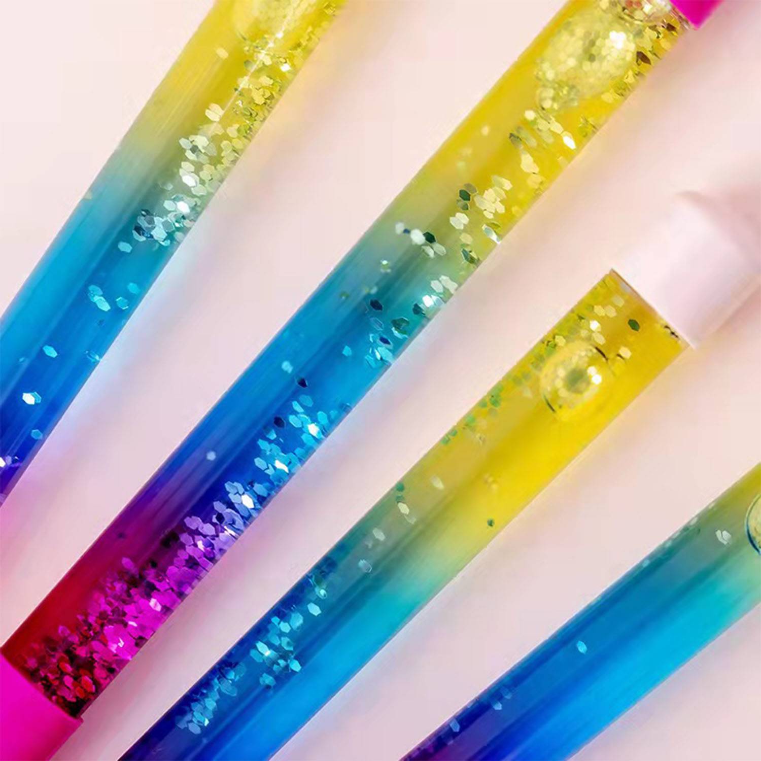 Glitter Liquid Sand Bling Rainbow Dynamic Crystal Ball Pen 3