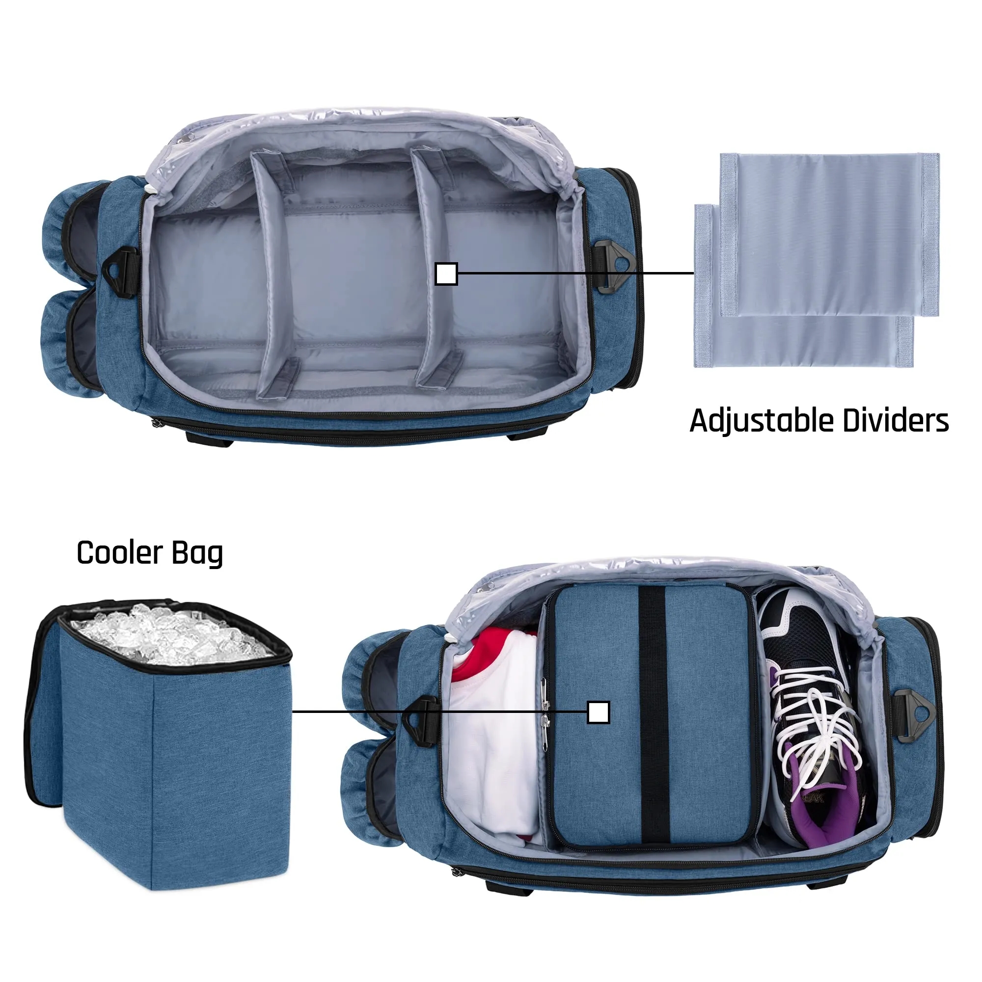 Travel Duffel With Cooler Bag For 6 Can Drinks 6