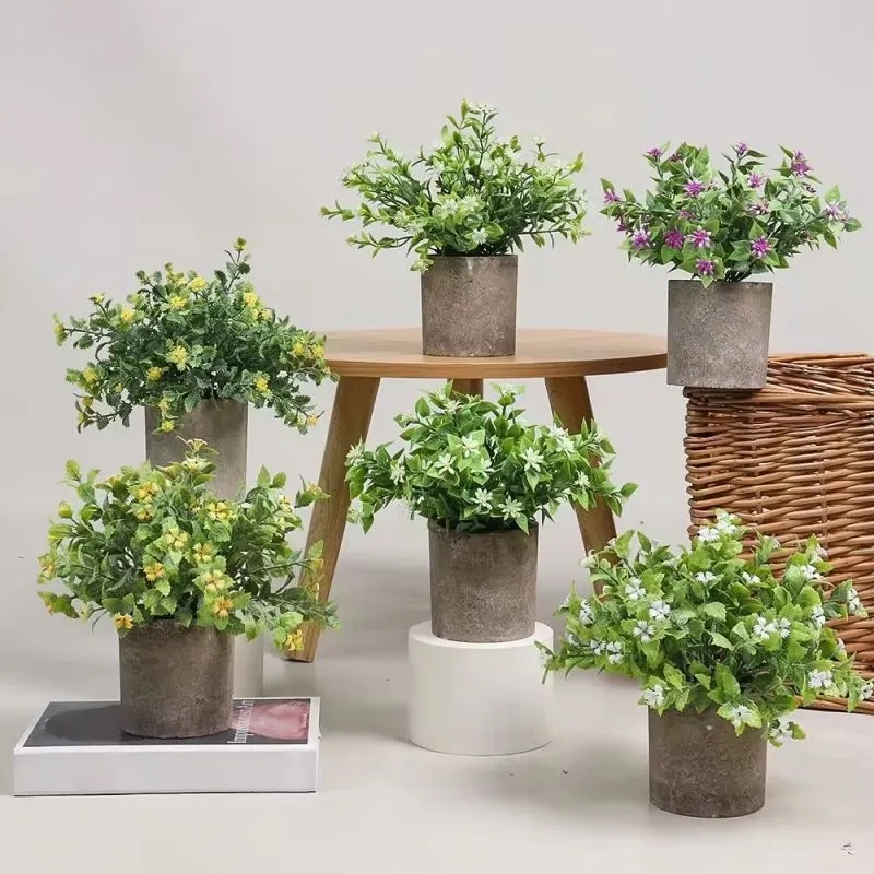 Mini Potted Fake Plants Artificial Small Eucalyptus For Home 6