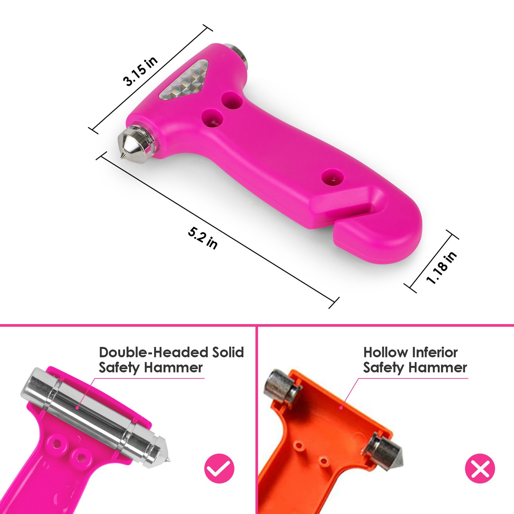Car Safety Hammer Seatbelt Cutter 11