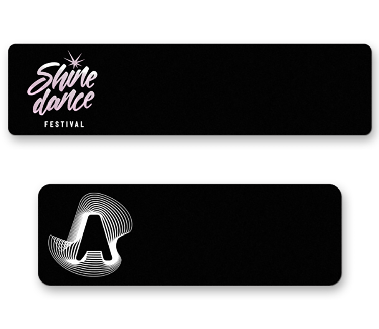 0-3 sq in Black Plastic Reusable Badge 3