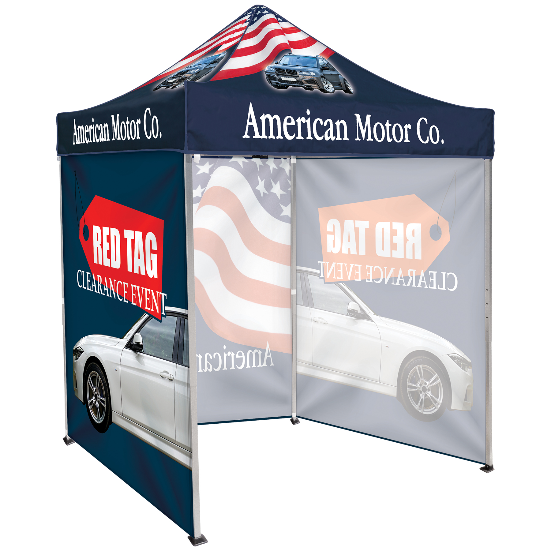 6.5' Square Canopy Tent with 3 Full Single Sided Walls 18