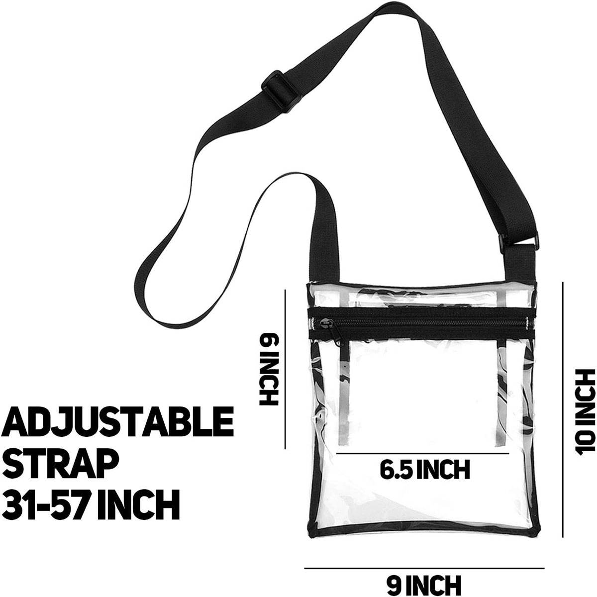 Zipper Crossbody Clear Bag With Inner Pocket 3