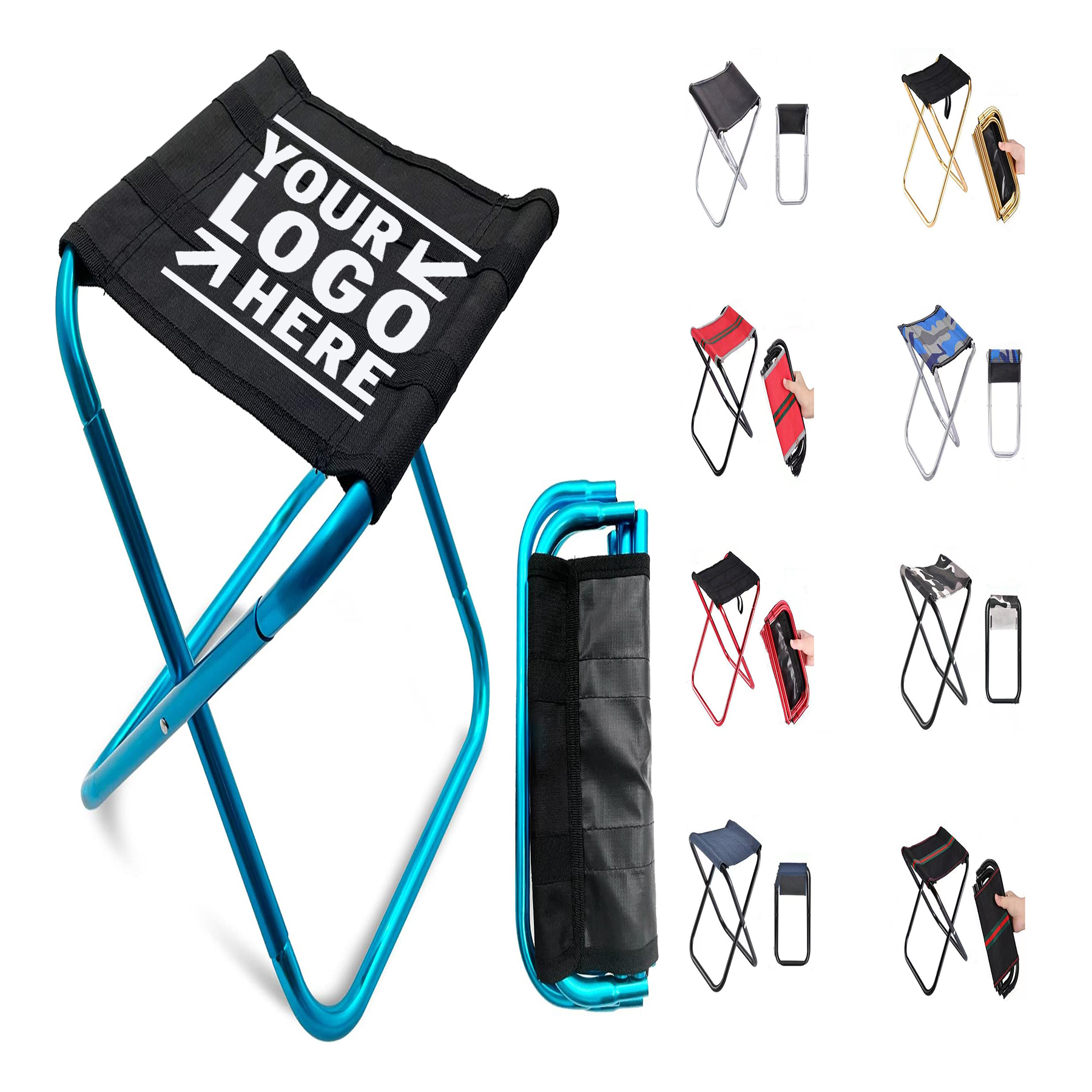 Portable Small Aluminum Alloy Folding Camping Mini Size Mortable Stool Gardening With Carry Bag