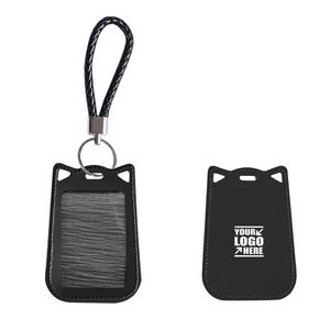 Cat Ear Shaped PU Leather Card Case With Keychain 9