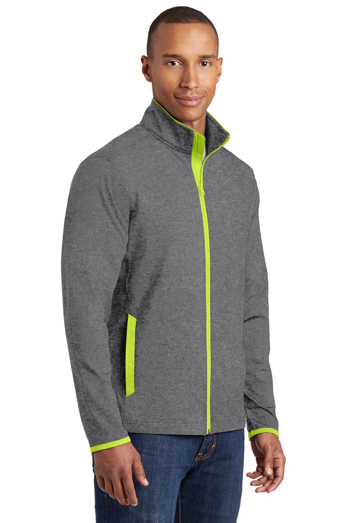 Sport-Tek Sport-Wick Stretch Contrast Full-Zip Jacket. ST853 36