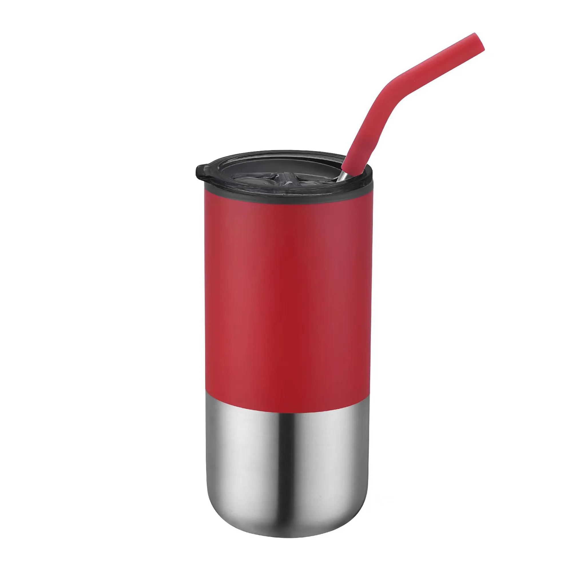 16oz. Double Wall SS / PP Tumbler w/Silicone Sip Steel Straw 11