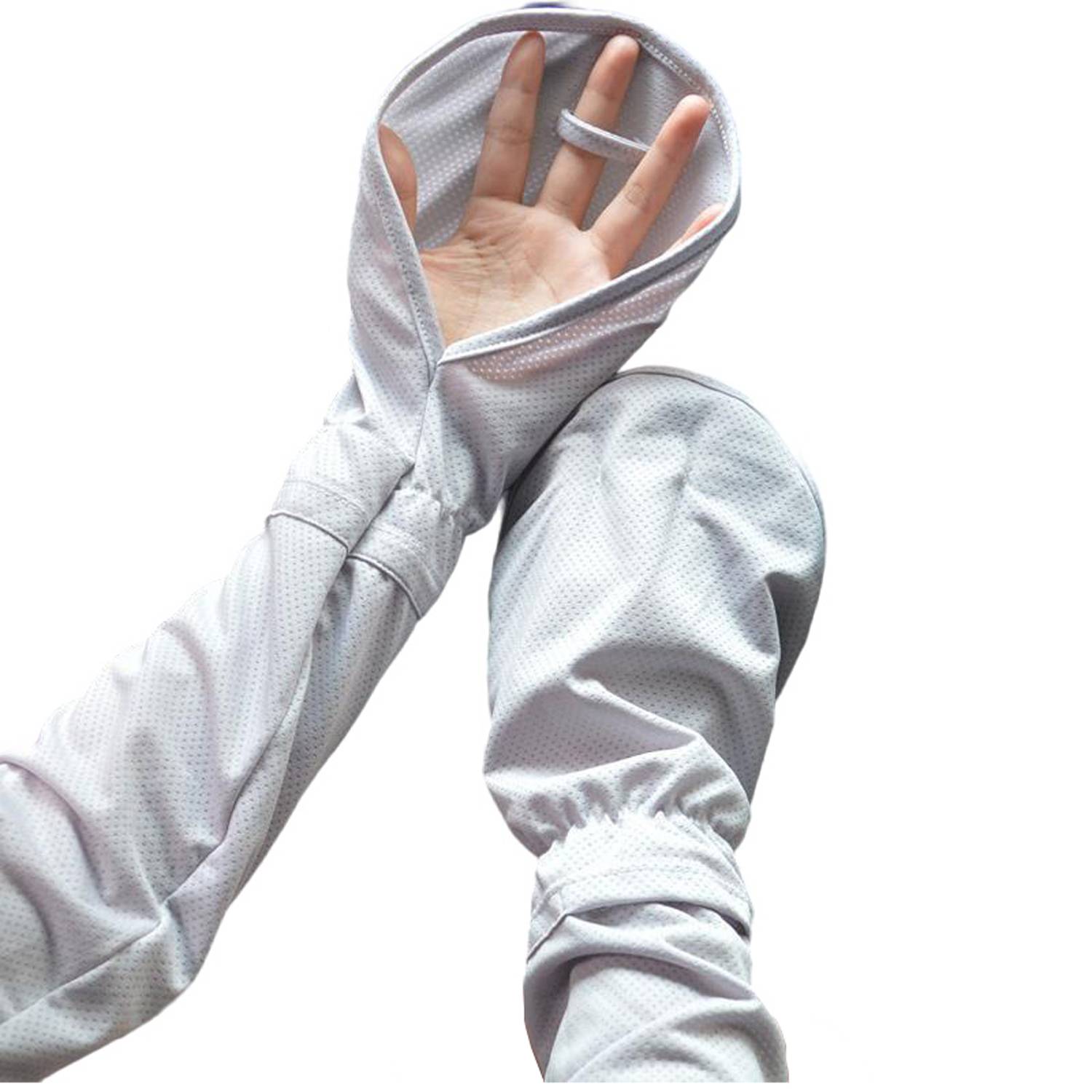 Women's Ice Silk Arm Sleeves with Thumb Hole 5