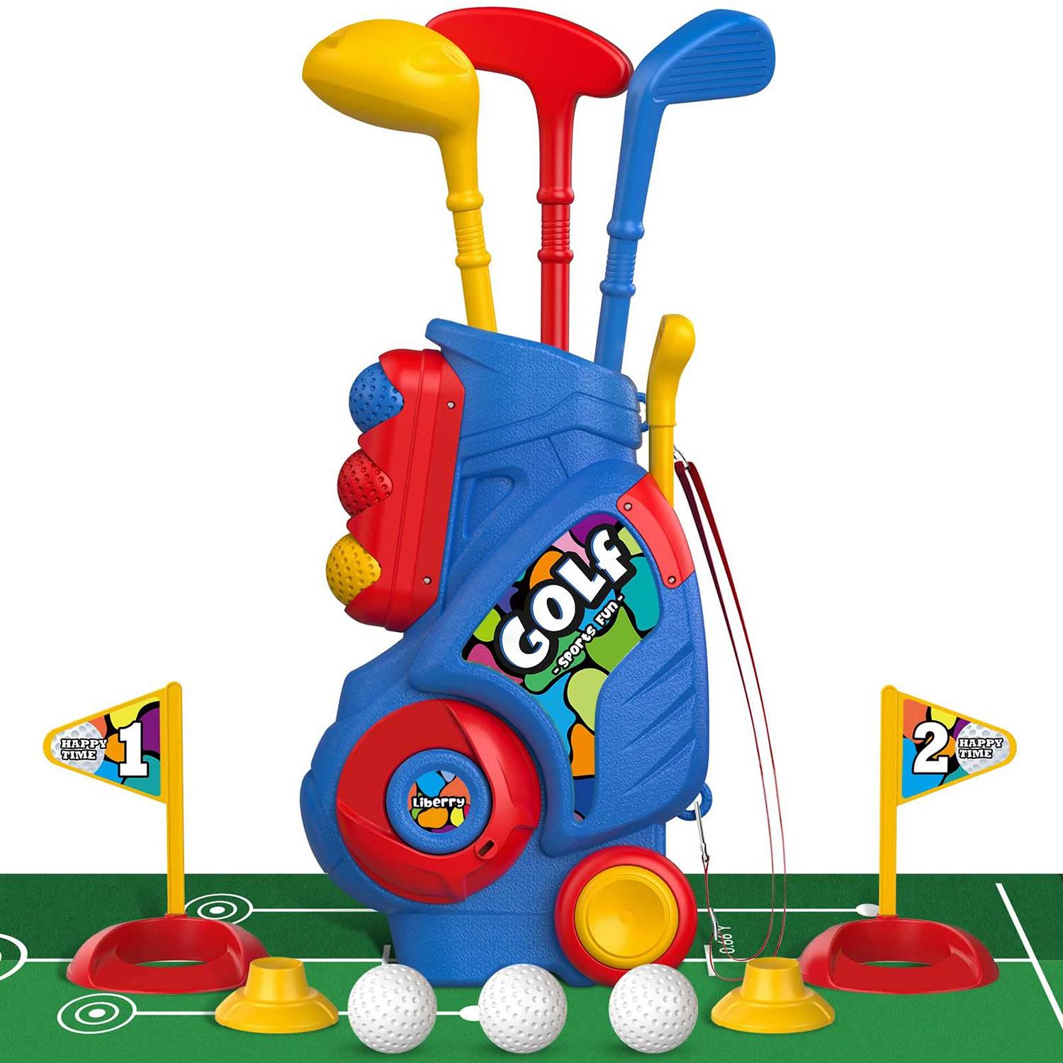 Fun Kids Golf Toy Set W/ Putting Mat 7