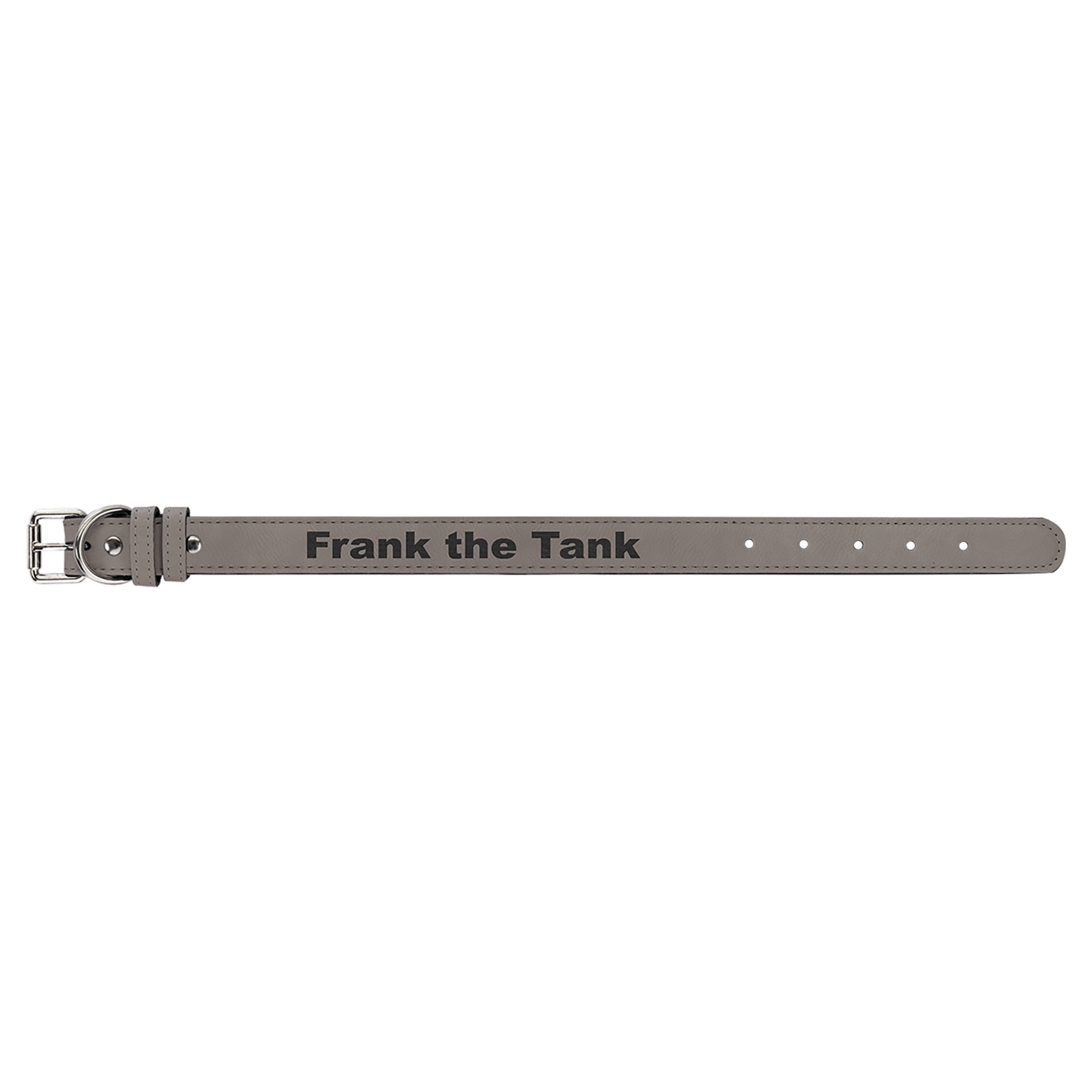 19" x 1" Gray Leatherette Dog Collar 3