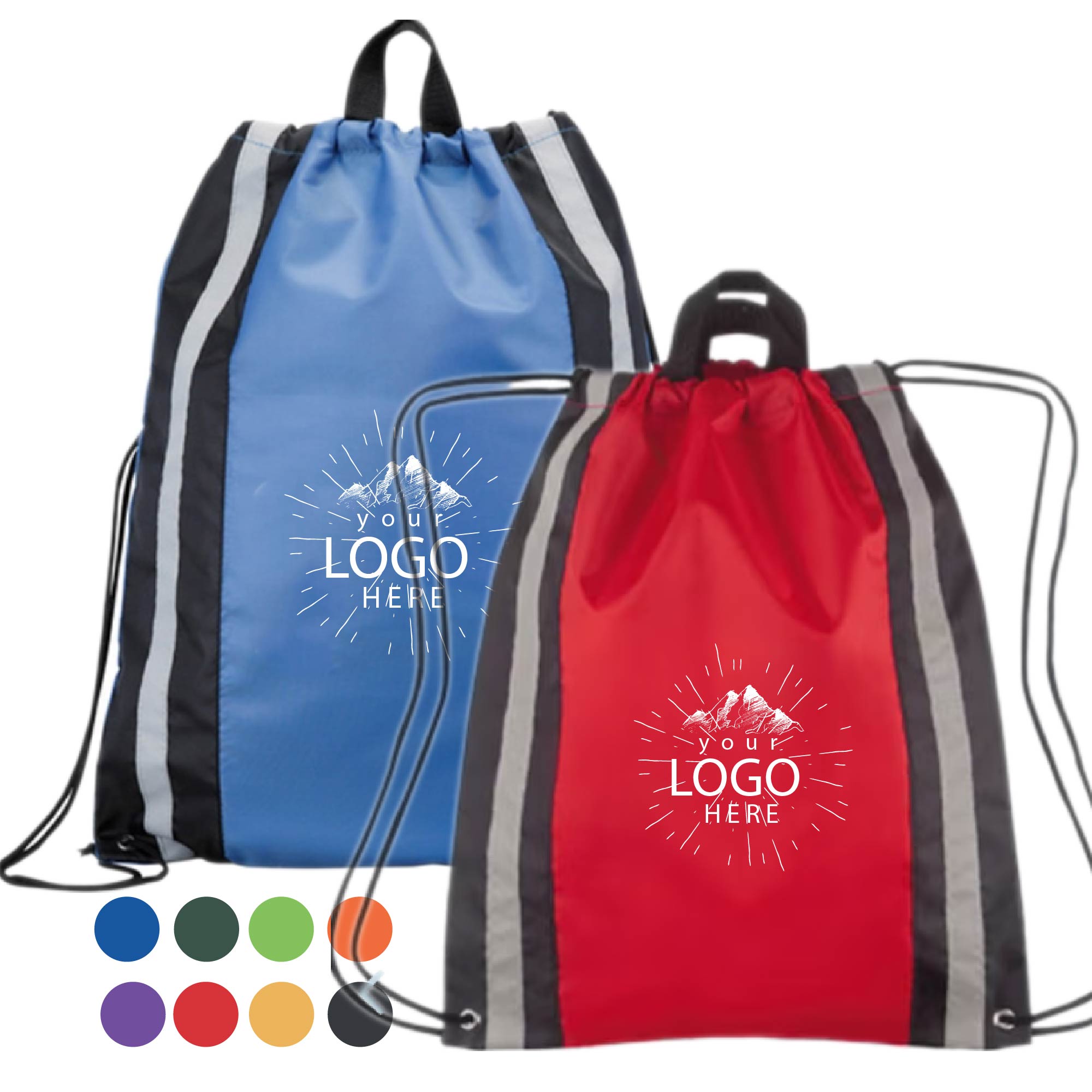 Non-Woven Reflective Drawstring Backpack 2