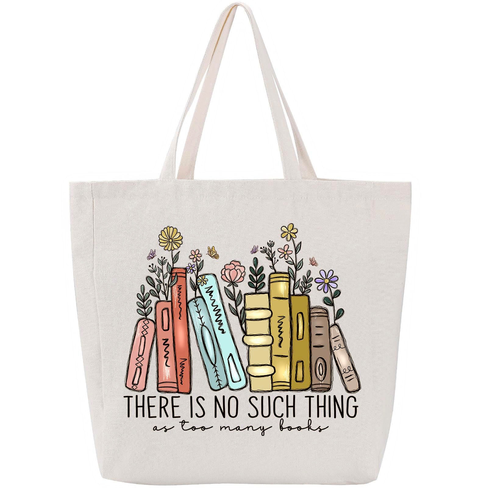 Canvas Tote Bag with Pockets, Cotton Canvas Tote, Book Lovers Gifts, custom tote bag with logo imprint 4
