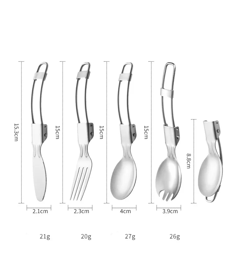 Folding Spoon Fork Knife Set with pouch 10