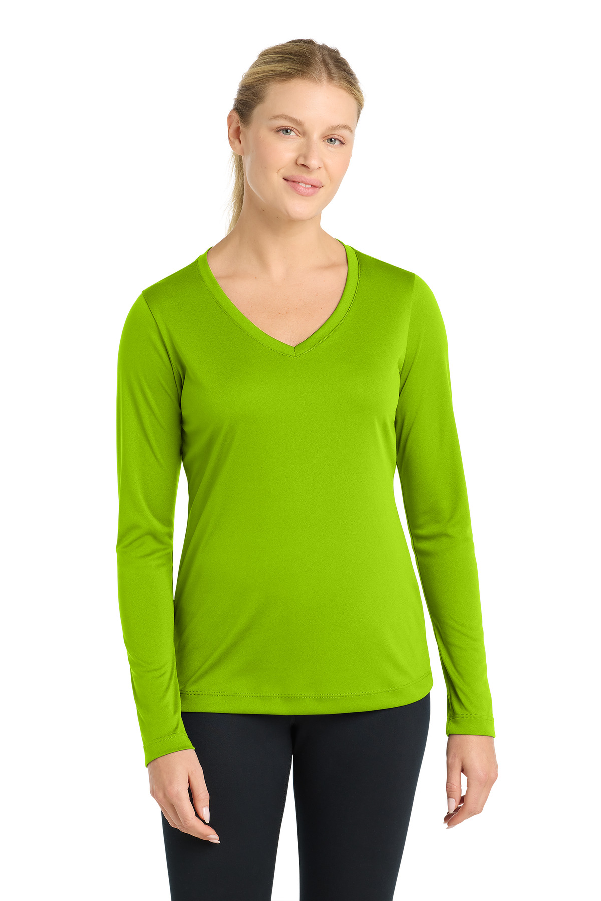 Sport-Tek Women's Long Sleeve PosiCharge Competitor V-Neck Tee. LST353LS 103