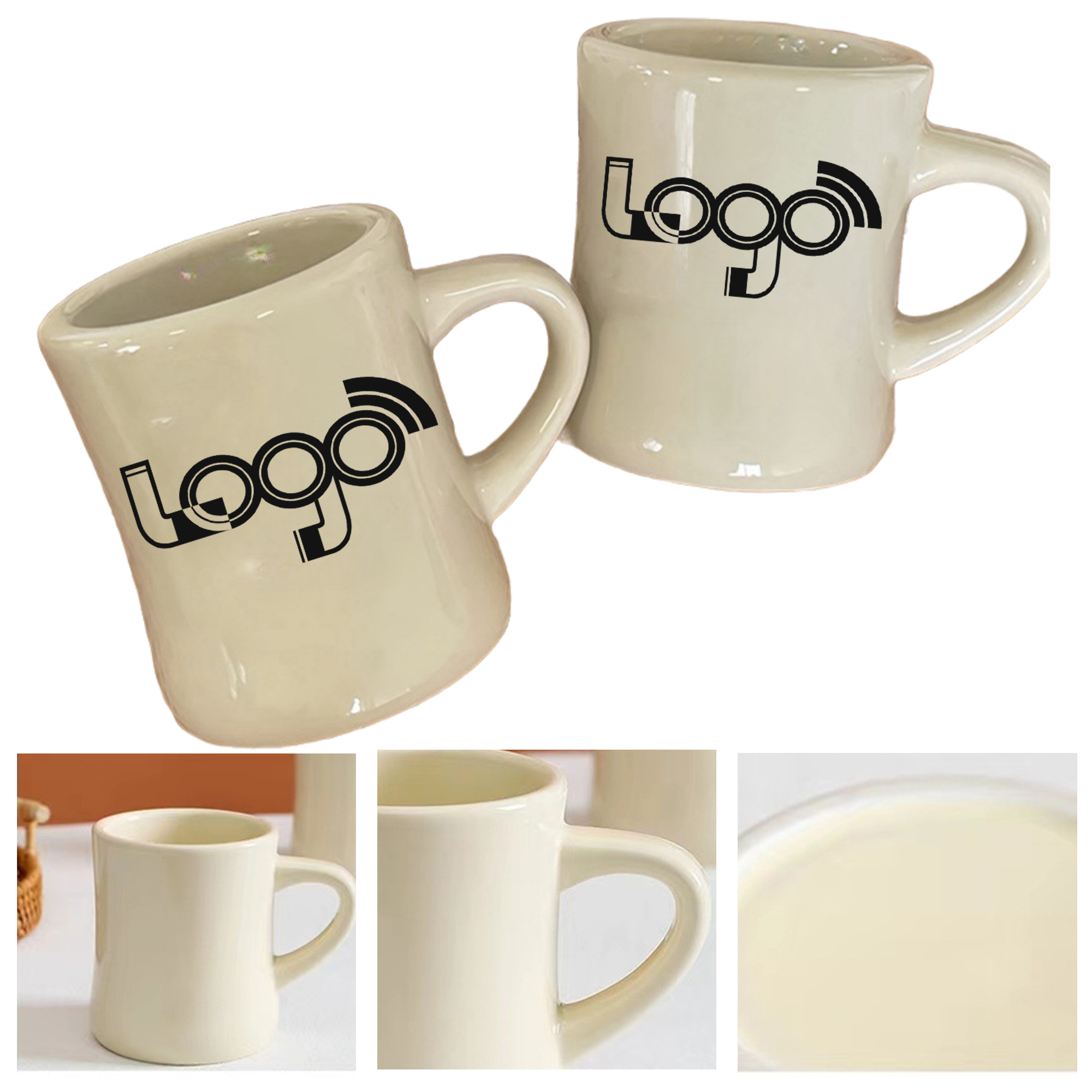Stylish Ceramic Mug with Unique Waistline Design 2
