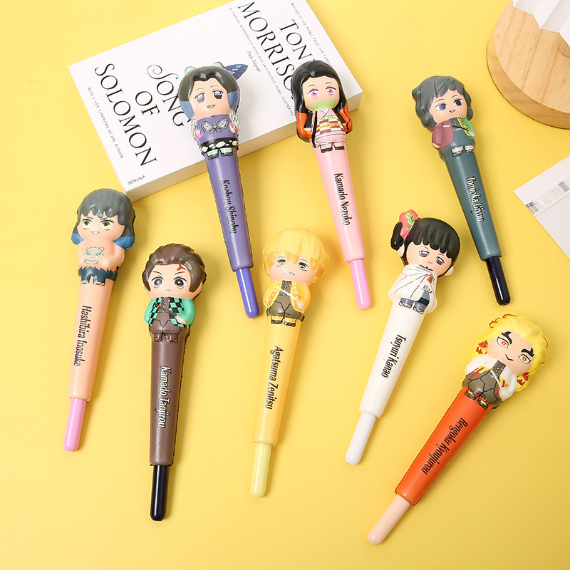 2 in 1 Squishy Anime Character Ball Pen and Squeeze Toy 6