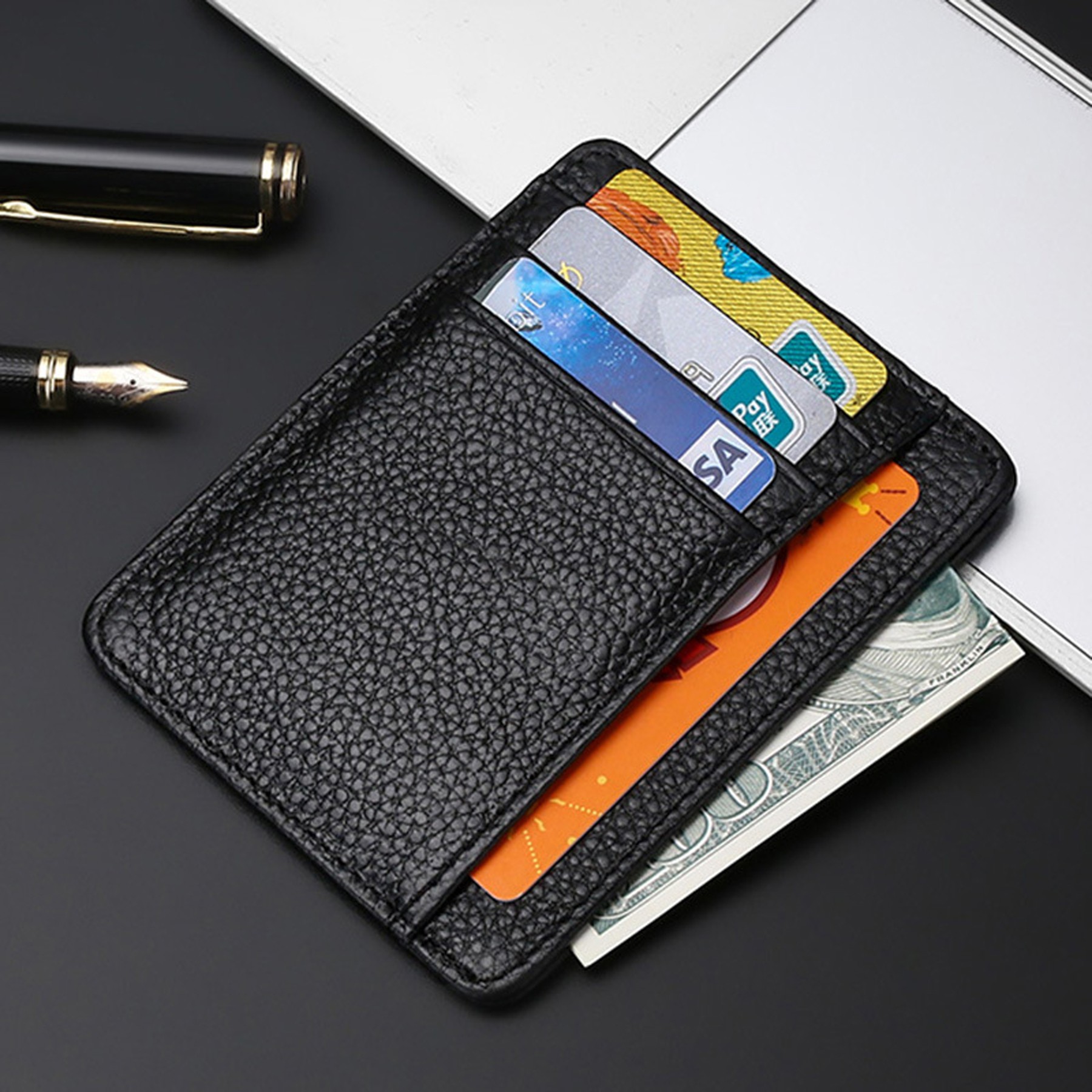 Black Cowhide Card Bag 3