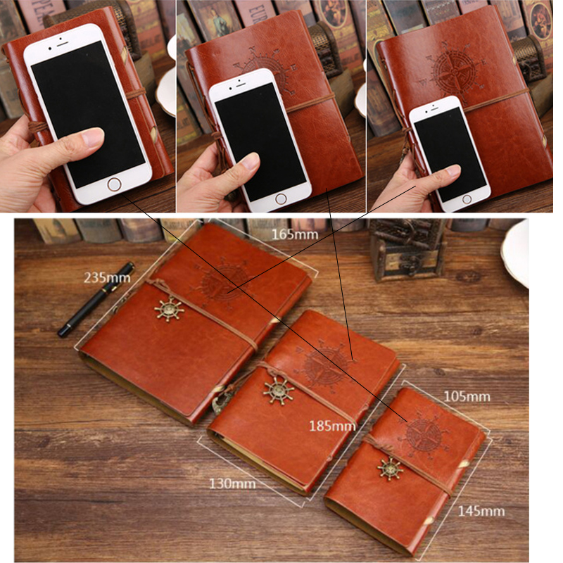 Vintage Leather Refillable Spiral Daily Notepad 3