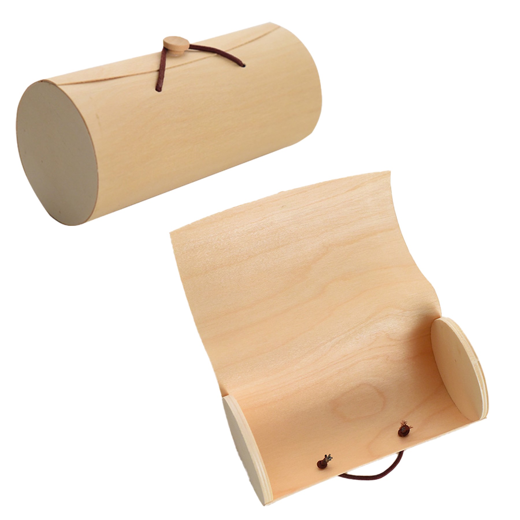 Wooden Round Bark Gift Storage Box 3