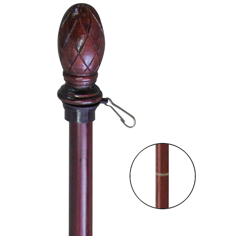 5' x 1" Dark Mahogany 2-Piece Pole 5