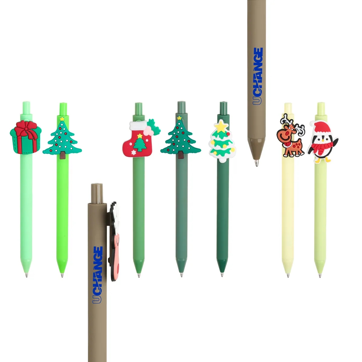 Ballpoint Click Pen With Soft PVC Holiday Topper 2