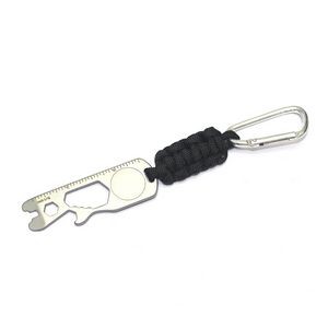 Outdoor Hand Woven Rope Metal Tool Card W/ Carabiner 2