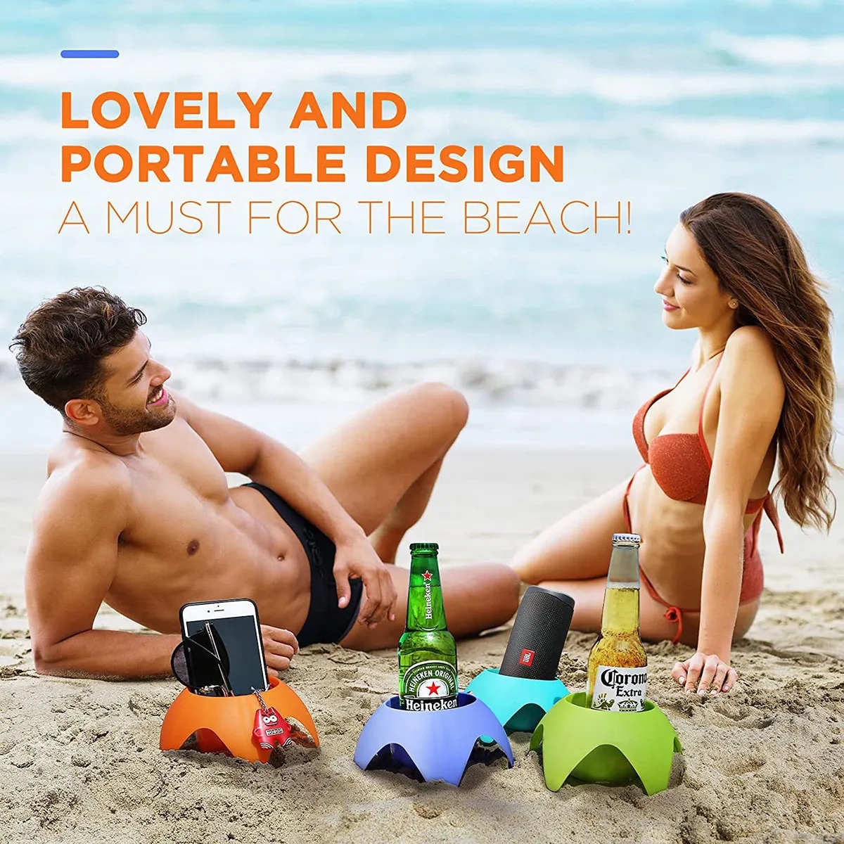 Promotional Stackable Beach Vacation Cup Holders Gear 4