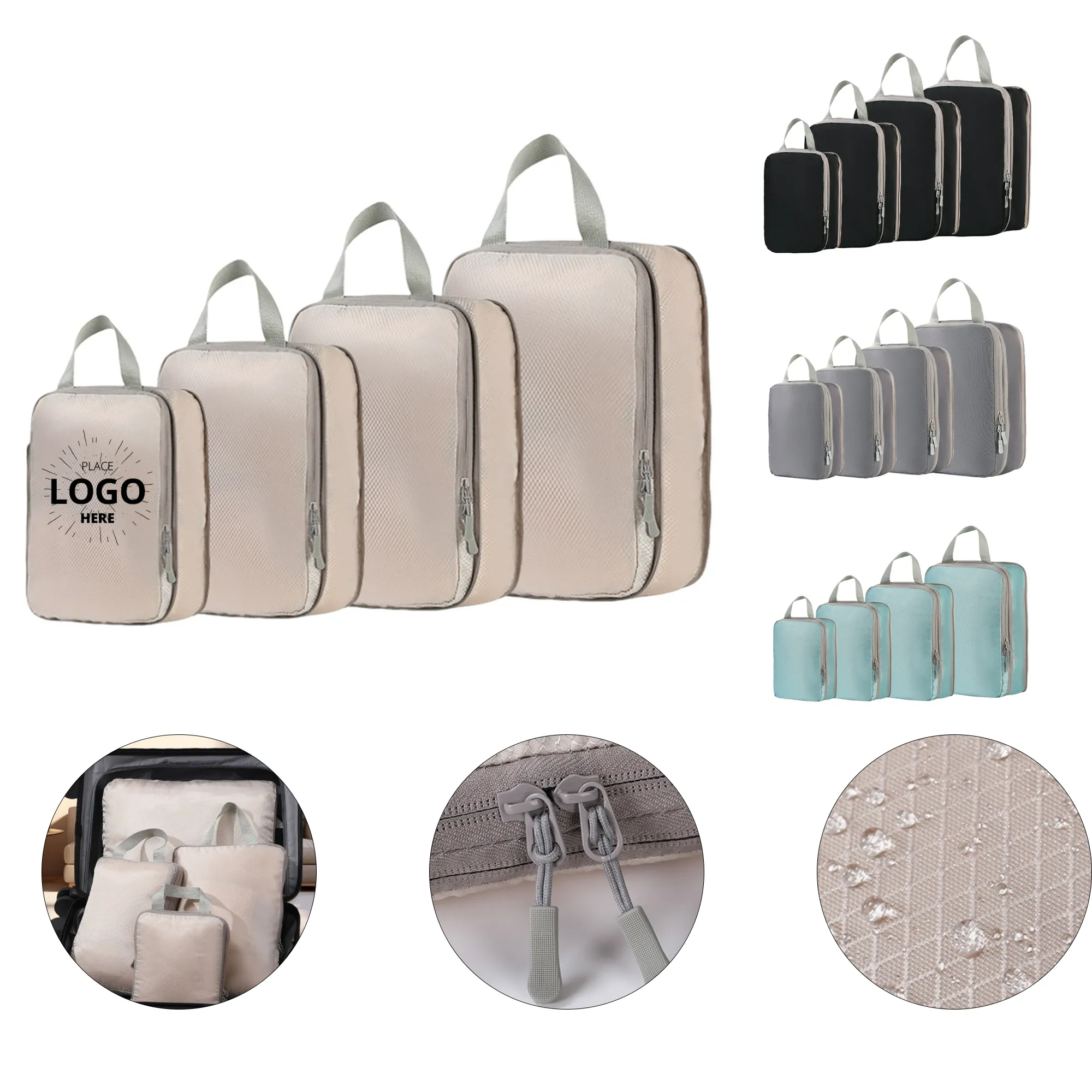 4 Set Compression Packing Cubes Travel Accessories 5