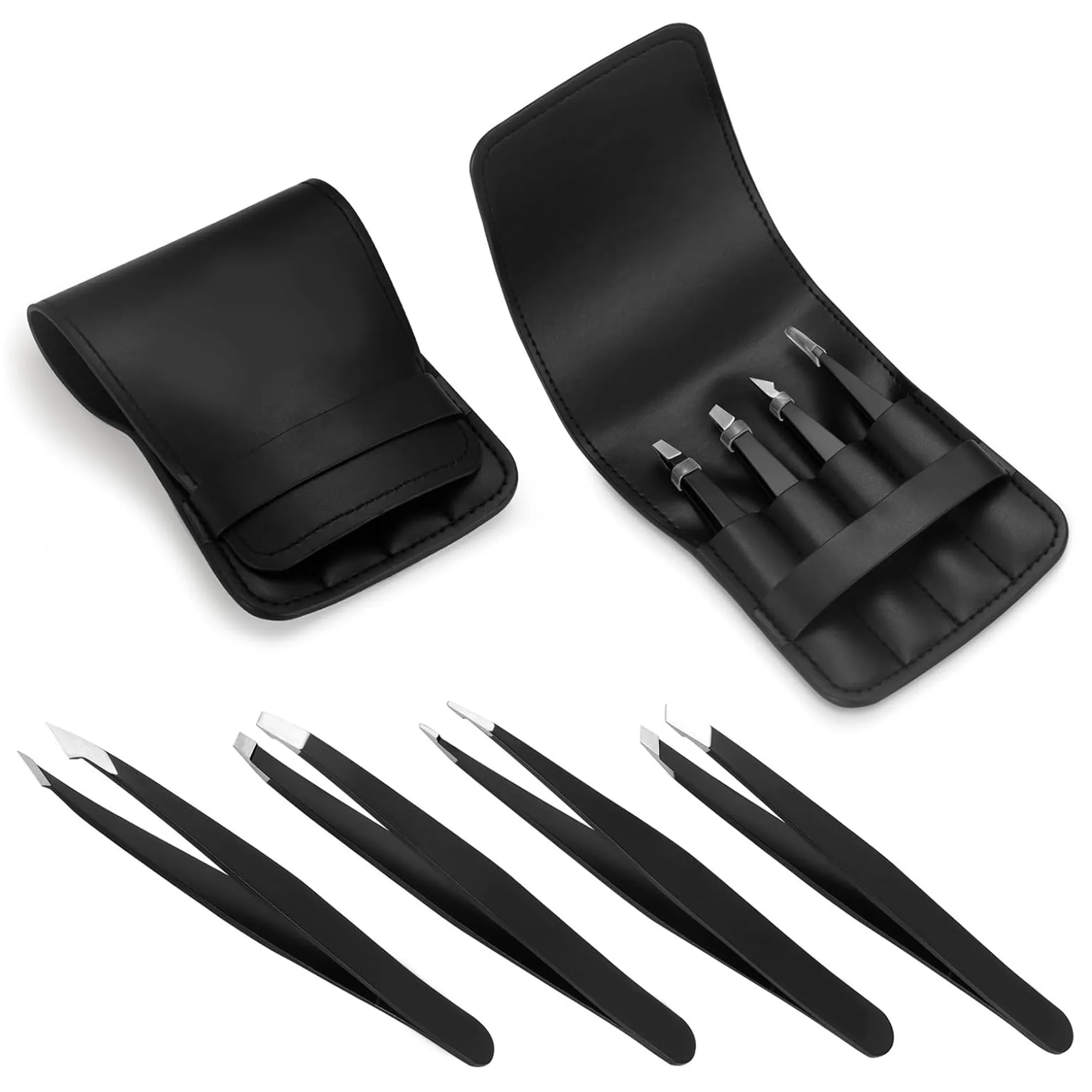 Stainless Steel Beauty Tweezers Set 7