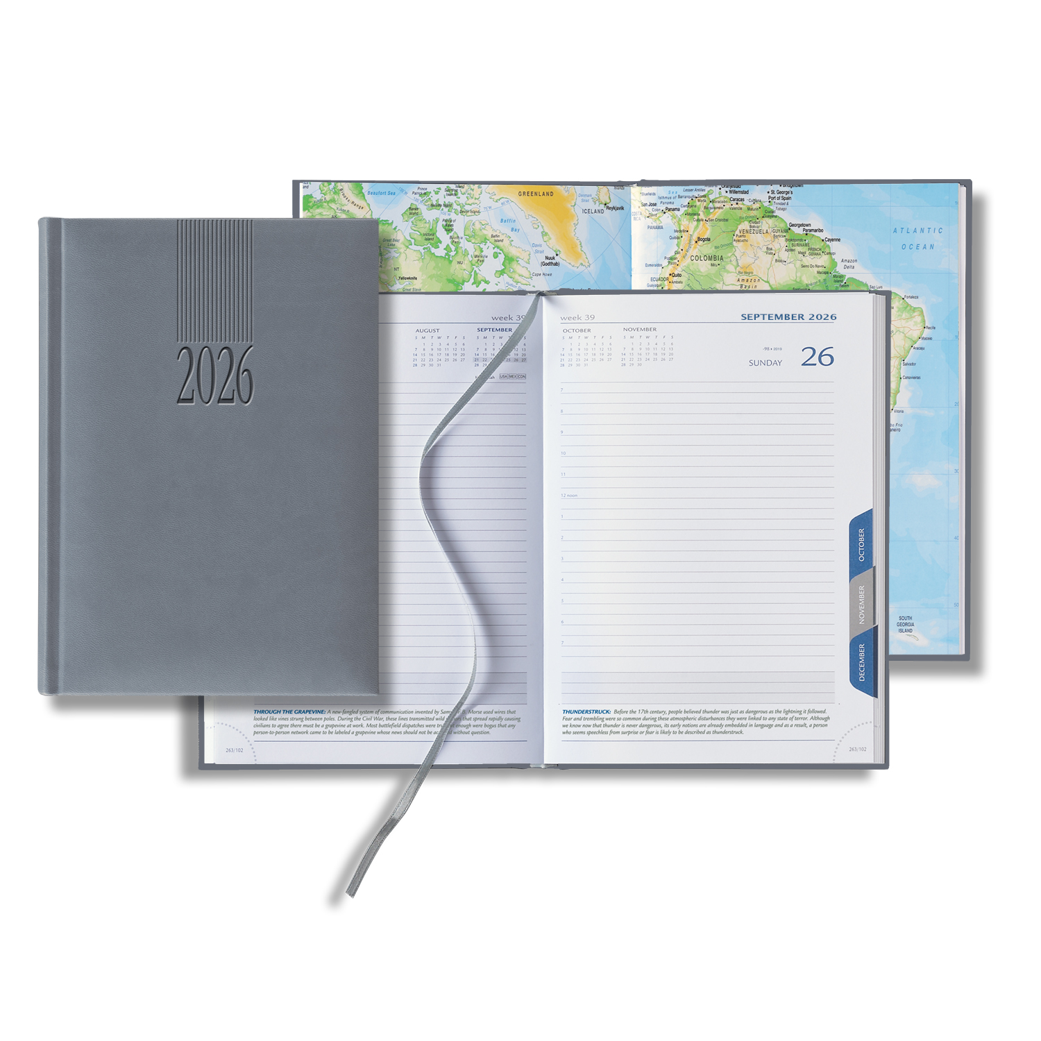 Castelli Tucson Medio White Page Tabbed Daily Diary 2