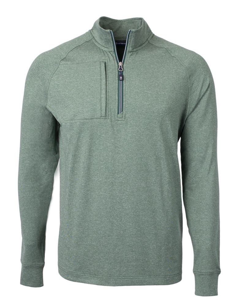 Cutter & Buck Adapt Recycled Soft Knit Stretch Mens Big & Tall Heathered Quarter Zip Pullover Big & Tall 24