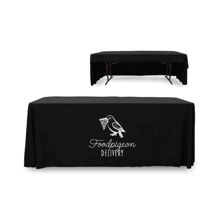6 ft. 3 Sided PolyKnit™ Table Cover (WHITE LOGO ONLY) 16