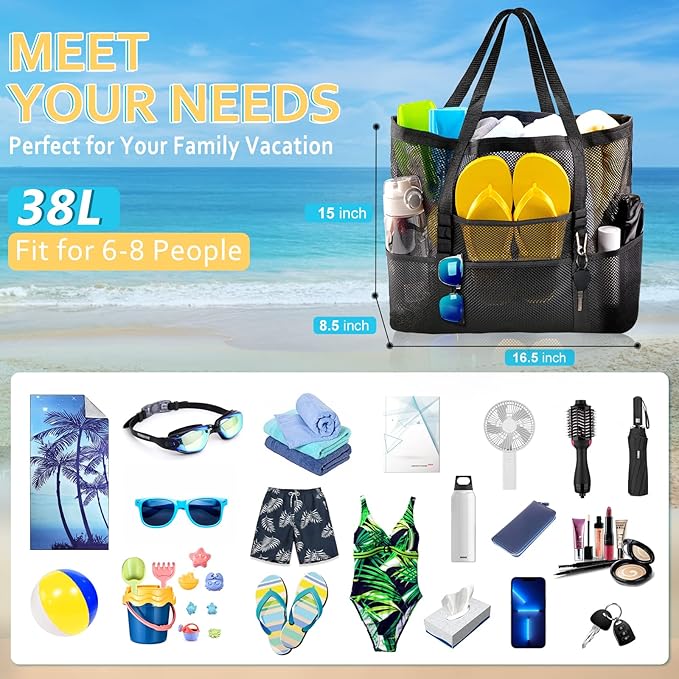 Mesh Beach Bag for Vacation Essentials 9