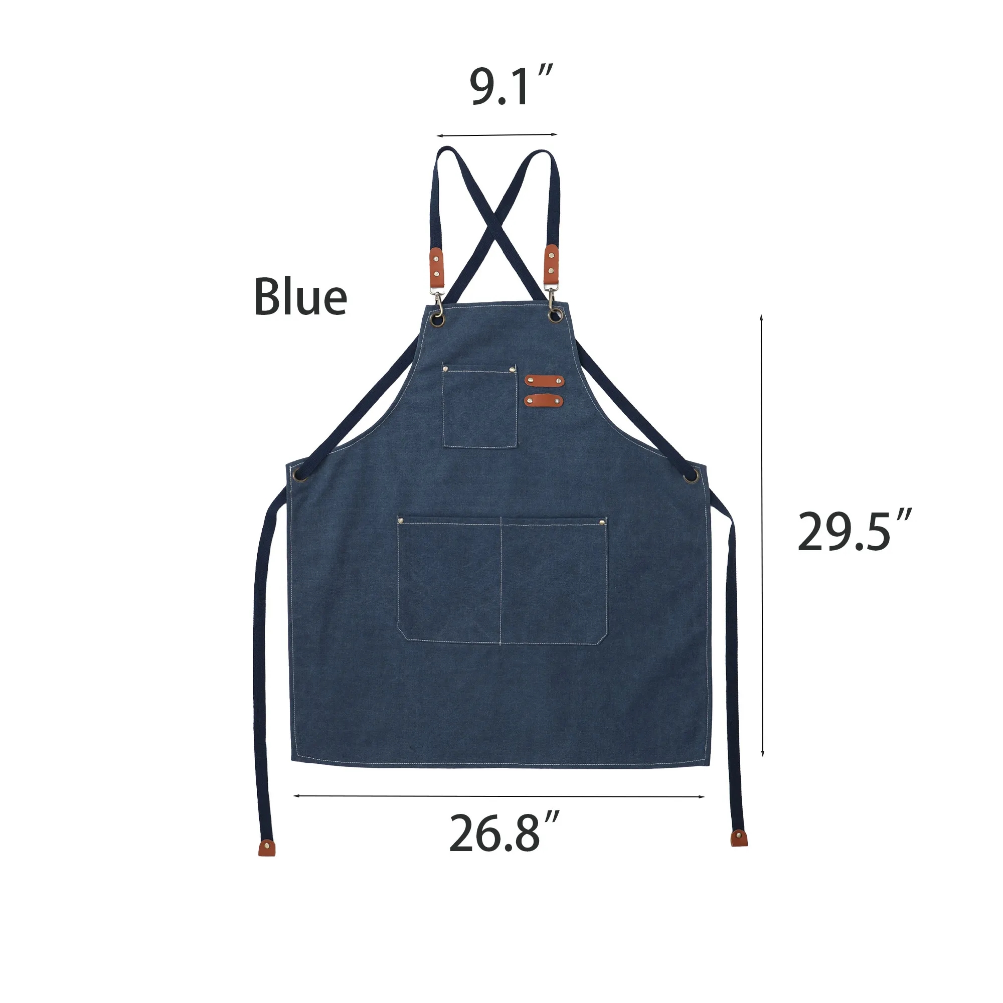 Durable Canvas Apron with Adjustable Straps and Pockets 3