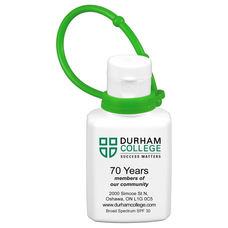 "SunFun Connect" .5 oz Broad Spectrum SPF 30 Sunscreen Lotion In Solid White Flip-Top Squeeze Bottle 7