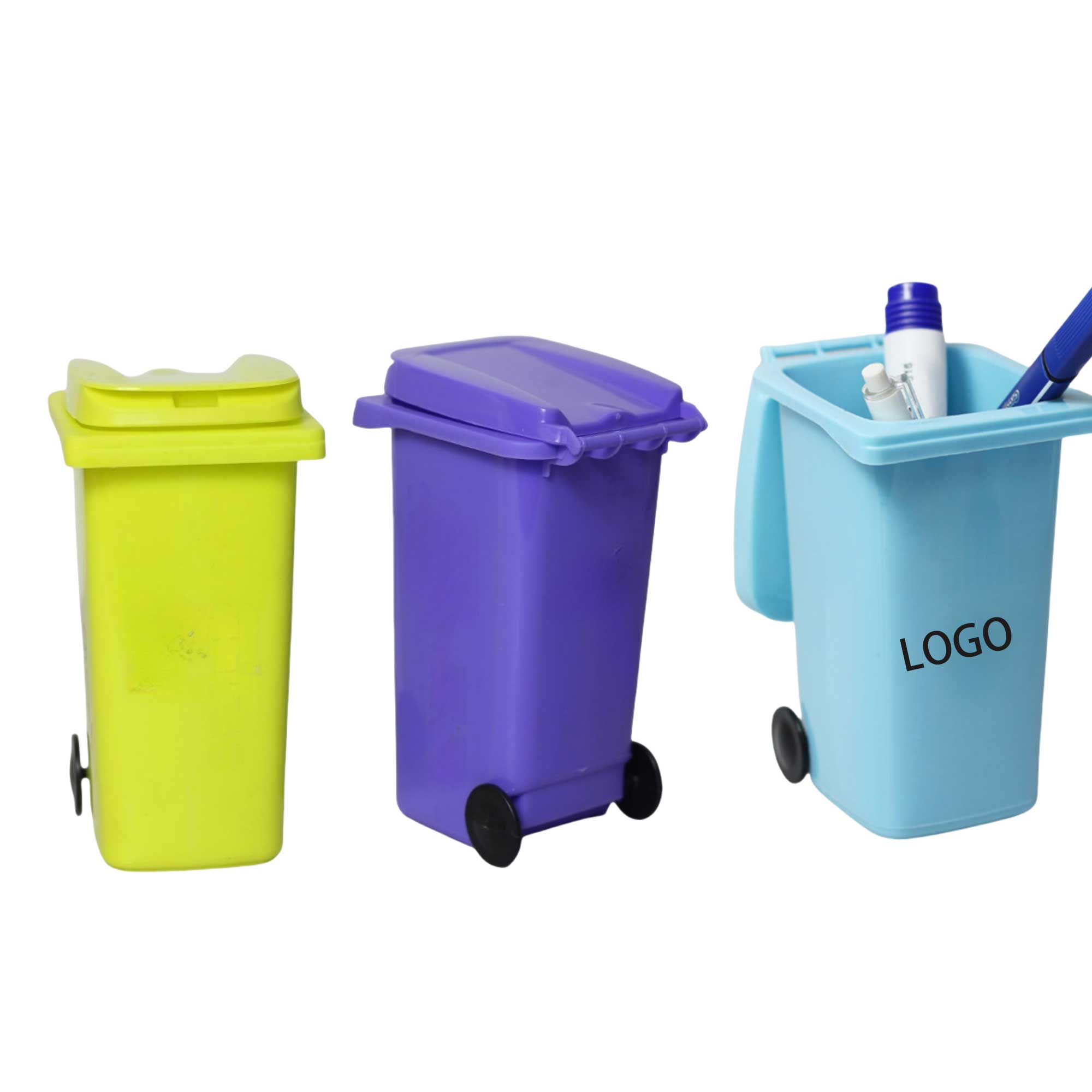 Small Plastic Desktop Wastebasket Pen Holder 2