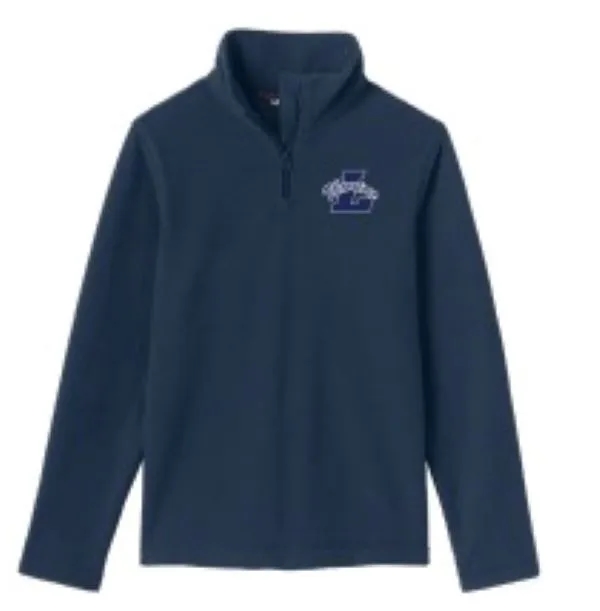 Quarter Zip Fleece: Navy, custom hoodie or sweatshirt with logo imprint 2