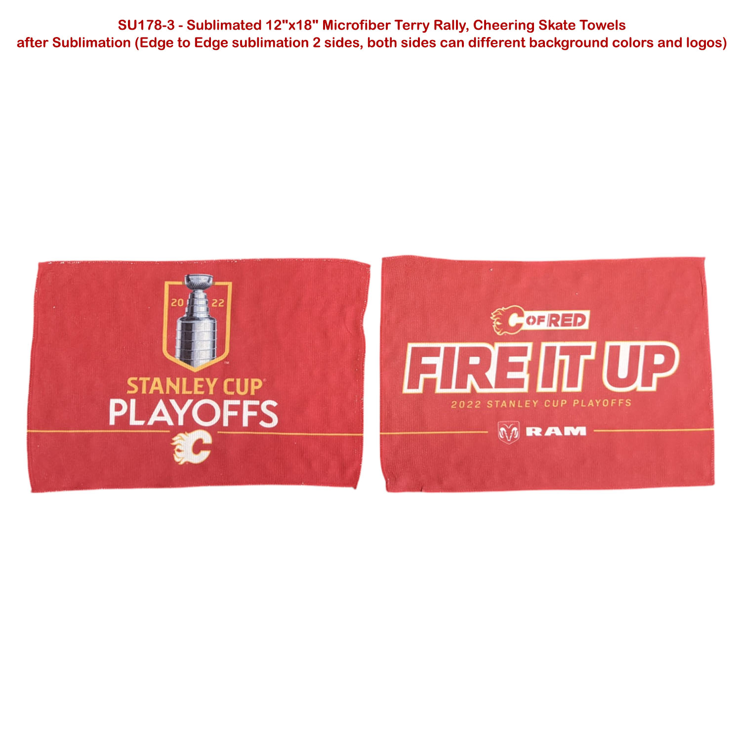 Microfiber Dri-Lite Terry Team and Sponsorship Towel, 12x18, Sublimated Edge to Edge 2 sides 6