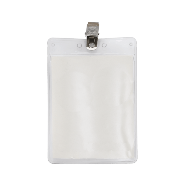 3" x 4" Blank Vertical Vinyl Pouch with Bulldog Clip 2