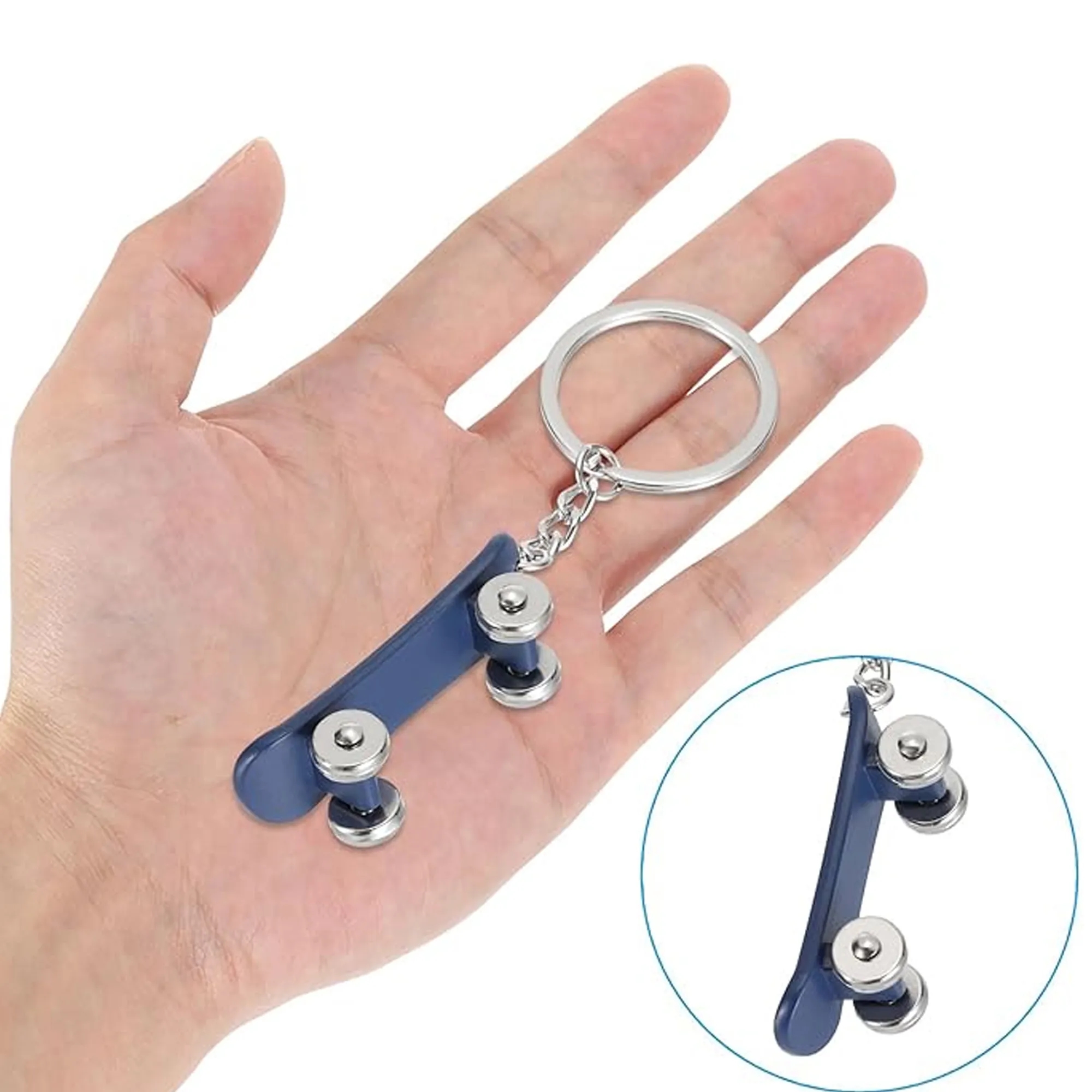 Metal Finger Skateboard Key Chain 2
