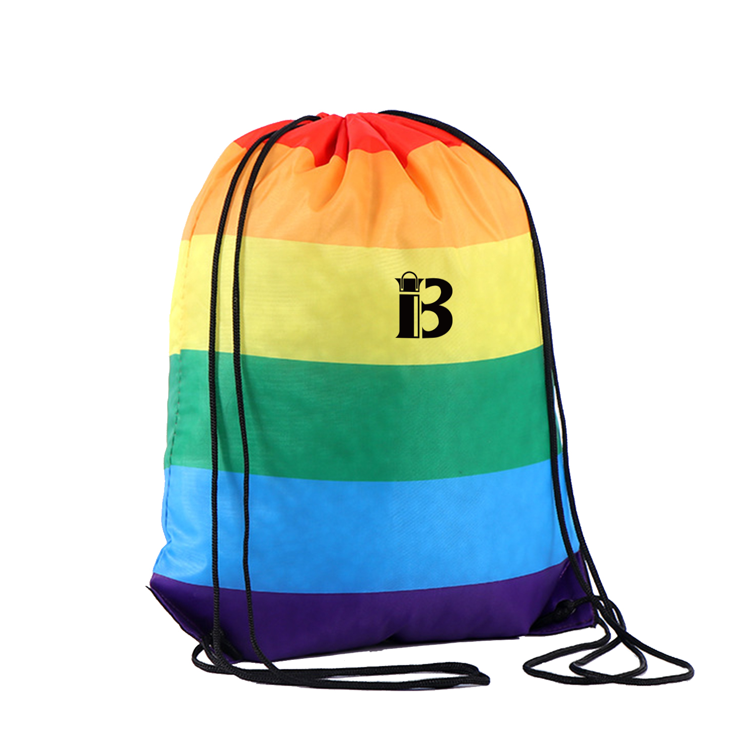 Polyester Rainbow Drawstring Bag 1