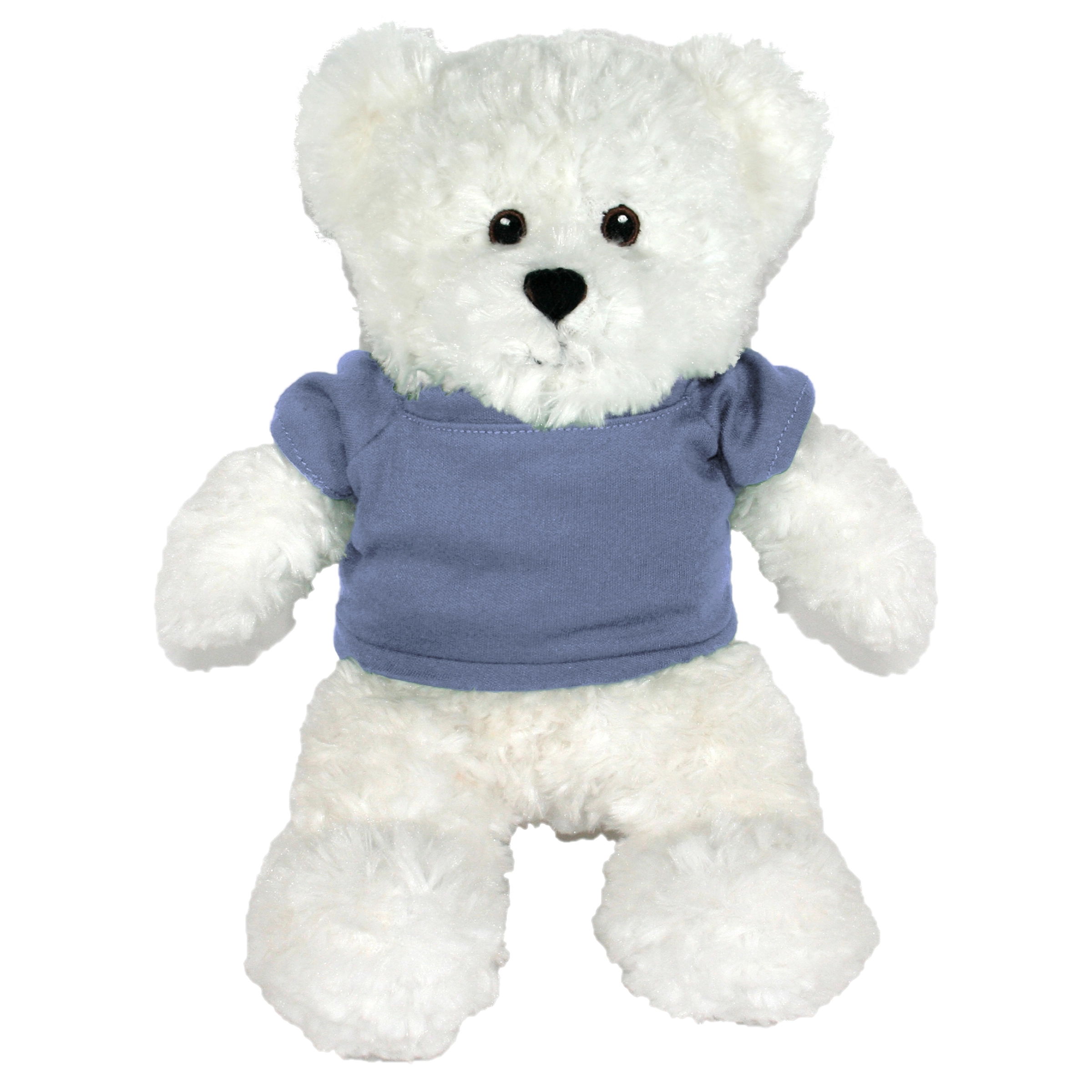 12" White Bear with Embroidered Eyes 24