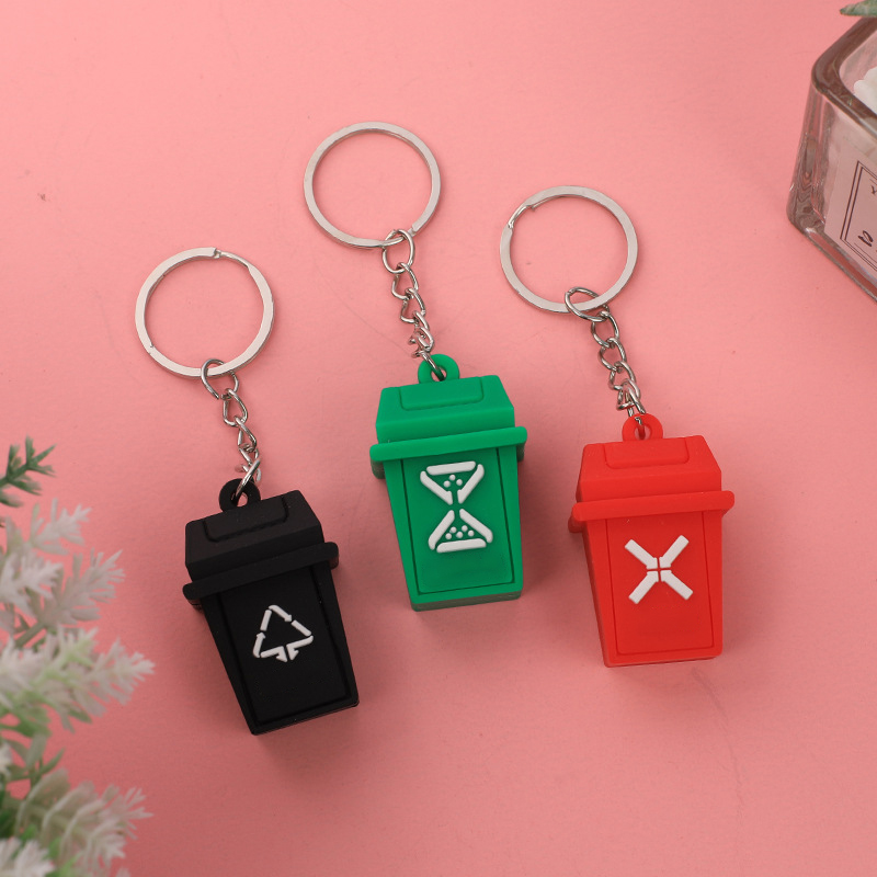 Creative Trash Can Keychain 6