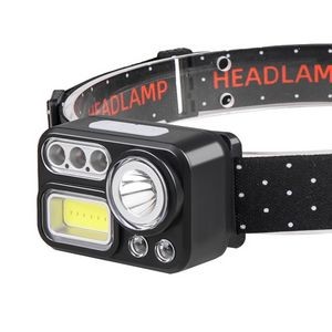 RGB Lights Sensitive Rechargeable Head Flashlight 13