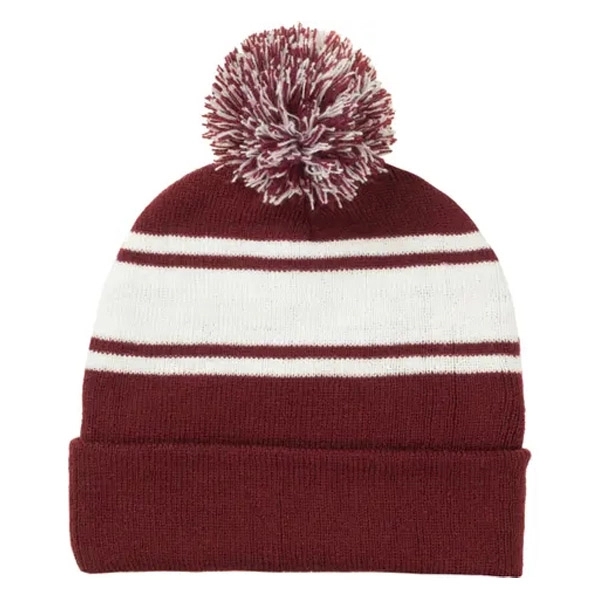 Knit Beanie with Pom Ball 6
